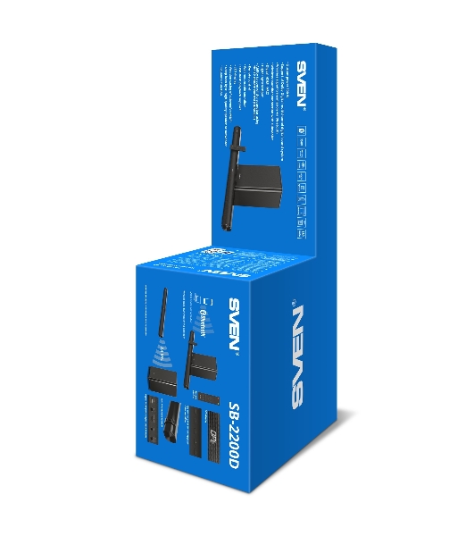 Саундбар SVEN SB-2200D черный (2 x 60W, Bluetooth сабвуфер 180W, пульт ДУ, LED-дисплей, HDMI, USB)