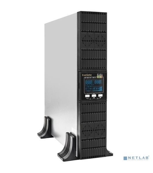 Источник бесперебойного питания On-line ExeGate PowerExpert ULS-2000.LCD.AVR.1SH.2C13.USB.RS232.SNMP.2U 2000VA/2000W, On-Line, PF=1, LCD, 1*Schuko+2*C13, RS232, USB, SNMP-slot, Rackmount 2U/Tower, металлический корпус, черный