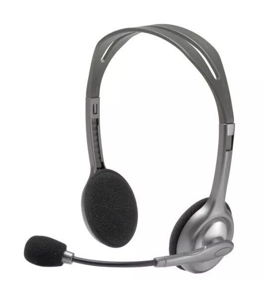 Гарнитура Logitech H110 серебристый, проводная, 3.5 мм