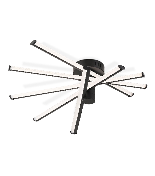 Потолочный светодиодный светильник Ambrella light FL6222 BK черный 70W 3000K-6400K 605*605*170 (ПДУ ИК)