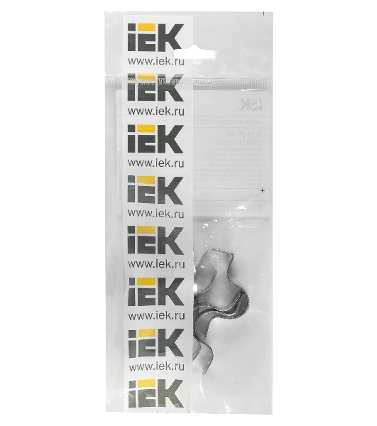 Скоба IEK CMAT11-19-010 двухлапковый 19мм оцинкованная сталь белый (упак.: 10 шт)