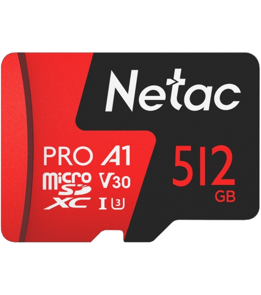 Флеш карта MicroSD card Netac P500 Extreme Pro 512Gb, retail version w/SD adapter