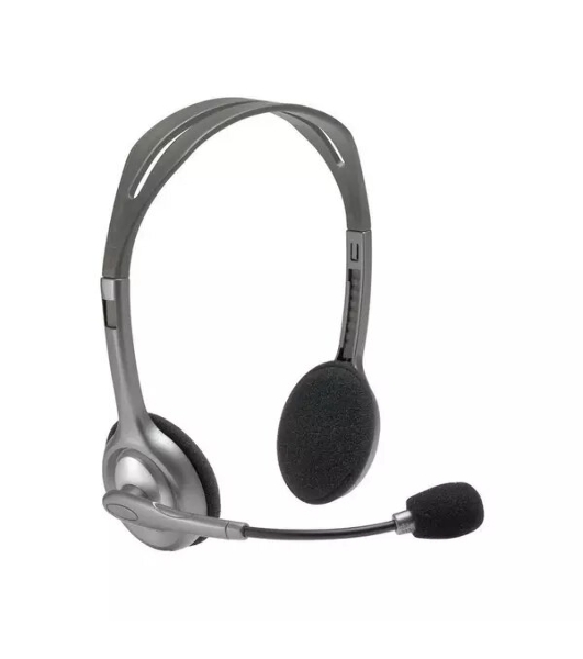 Гарнитура Logitech H110 серебристый, проводная, 3.5 мм