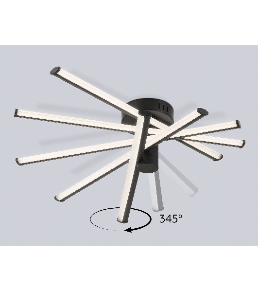Потолочный светодиодный светильник Ambrella light FL6222 BK черный 70W 3000K-6400K 605*605*170 (ПДУ ИК)
