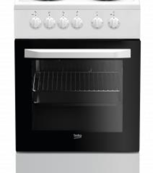 Плита электрическая Beko FFSS56000W белый, конфорок 4 шт, духовка 60 л, 50 см x 85 см x 60 см