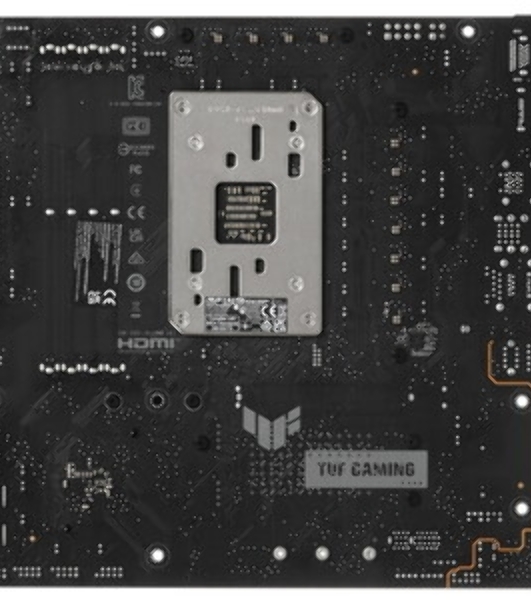 Материнская плата ASUS TUF GAMING B850M-E WIFI, AM5, AMD B850, 4xDDR5, 4xSATA, 3xM.2, 1xPCIe 5.0 x16, 1xPCIe 4.0 x16, 1xPCIe 3.0 x1, 1xHDMI (v2.1), 2xDP (v1.4), 1x2.5Gb LAN, Wi-Fi 6E, Bluetooth 5.3, 1xUSB-C 10Gbps, 2xUSB-A 10Gbps, 2xUSB-A 5Gbps, 4xUSB-A 2.0, 1xPS/2, 3x3.5 мм, 7.1, mATX