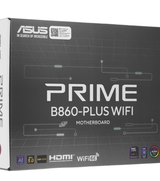 Материнская плата ASUS PRIME B860-PLUS-CSM, LGA 1851, Intel B860, 4xDDR5, 4xSATA, 3xM.2, 1xPCIe 5.0 x16, 1xPCIe 4.0 x16, 1xHDMI, 1xDP, 1x2.5Gb LAN, 2xUSB 2.0, 1xUSB 3.2 Gen 1, 2xUSB 3.2 Gen 2, 1xUSB-C 3.2 Gen 2x2, 3x3.5 мм, 7.1, ATX