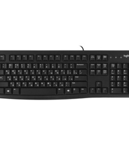 Клавиатура проводная Logitech K120 for business, USB черный (неоригинальная гравировка)