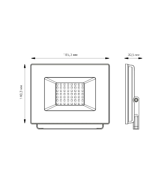Прожектор светодиодный Elementary 50W 4475lm 4000К 200-240V IP65 черный LED