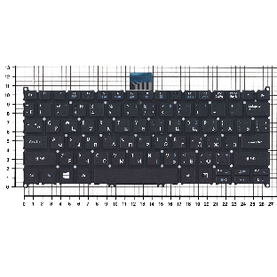 Клавиатура для ноутбука Acer Aspire V5-122P черная с подсветкой