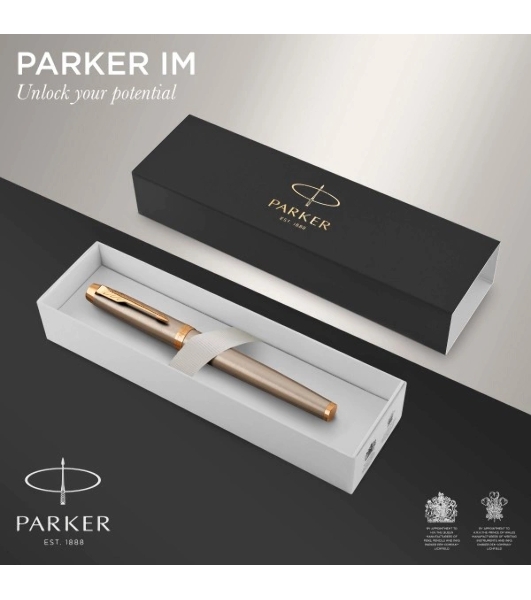 Ручка перьевая Parker IM Core F321 (CW1931649) Brushed Metal GT F сталь нержавеющая, подарочная коробка