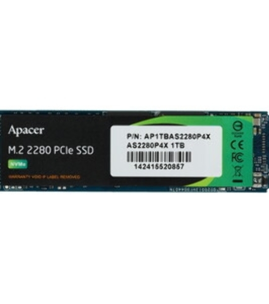 Накопитель SSD Apacer 1Tb, M.2 2280 AS2280P4X, PCIe 3.0 x4, NVMe, R/W 2100/1700