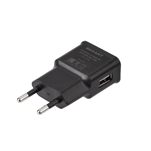 Сетевое зарядное устройство Rexant USB, 5V, 2.1 A, черный