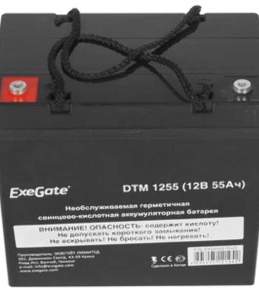 Аккумуляторная батарея ExeGate DT 1255 (12V 55Ah, болт М6)