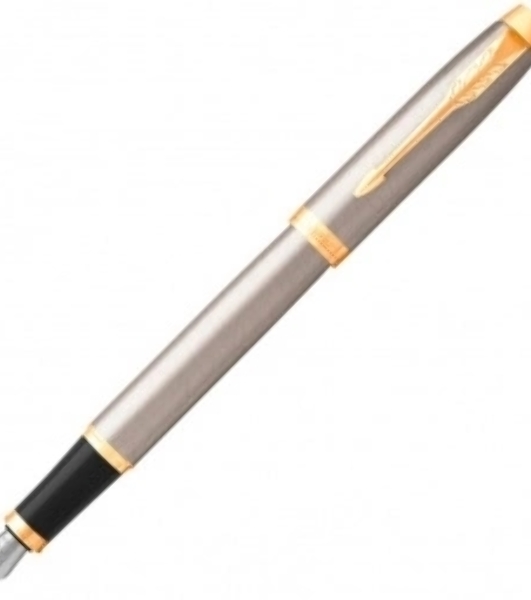 Ручка перьевая Parker IM Core F321 (CW1931649) Brushed Metal GT F сталь нержавеющая, подарочная коробка