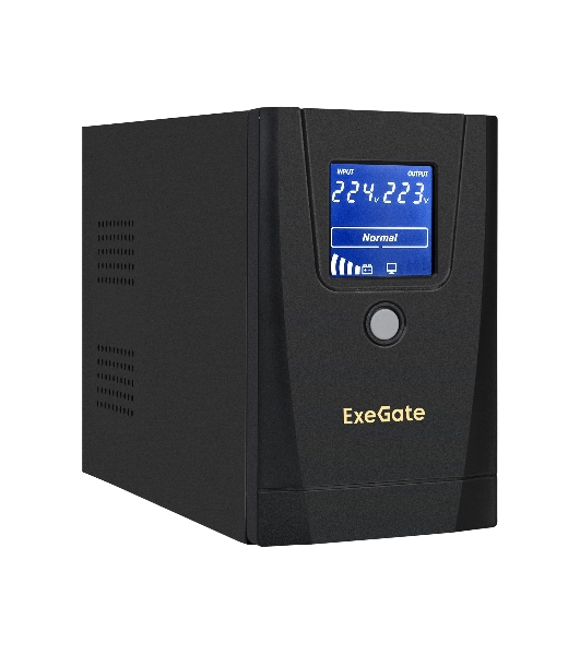 Источник бесперебойного питания ExeGate SpecialPro Smart LLB-900.LCD.AVR.1SH.2C13.RJ.USB 900VA/500W, LCD, AVR, 1*Schuko+2*C13, RJ45/11,USB, металлический корпус, черный
