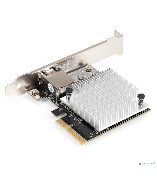 Сетевой адаптер ExeGate EXE-107S (PCI-E x4 v3.0, 1xRJ45, UTP 100Mbps/1000Mbps/2.5Gbps/10Gbps Marvell AQC107S)
