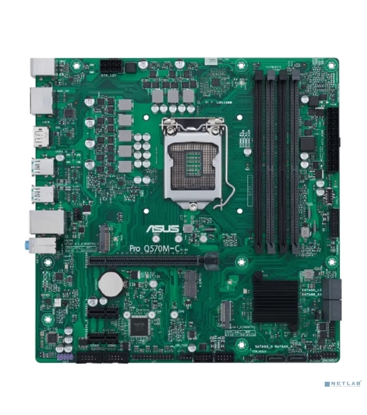 Материнская плата ASUS Pro Q570M-C/CSM, LGA1200, Intel Q570, 4xDDR4, 6xSATA, 2xM.2, 1xPCIe 4.0/3.0 x16, 2xPCIe 3.0 x1, 2xDisplayPort, 1xHDMI, 1x 1Gb LAN, 4xUSB 3.2 Gen 2 (Type-A), 2xUSB 2.0 (Type-A), 3x3.5 мм, 7.1, mATX