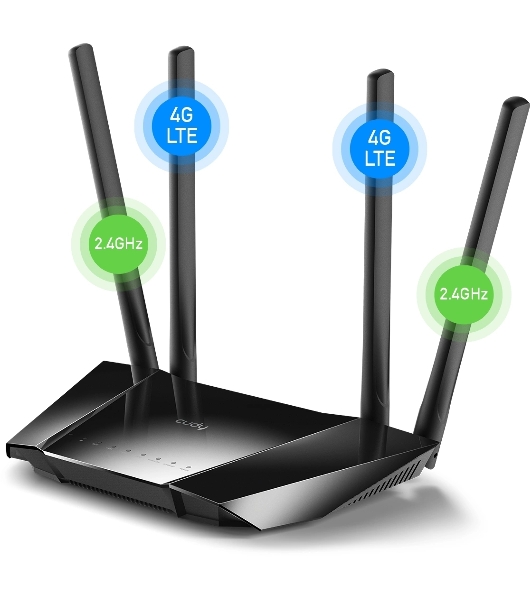 Роутер беспроводной Cudy LT400 N300 10/100BASE-TX/4G cat.4 черный