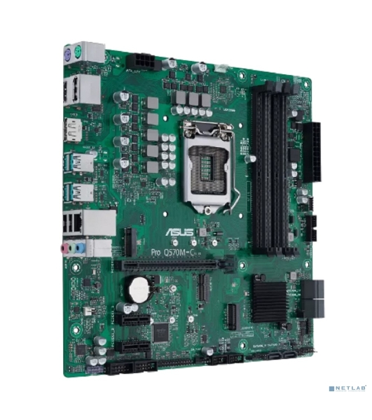 Материнская плата ASUS Pro Q570M-C/CSM, LGA1200, Intel Q570, 4xDDR4, 6xSATA, 2xM.2, 1xPCIe 4.0/3.0 x16, 2xPCIe 3.0 x1, 2xDisplayPort, 1xHDMI, 1x 1Gb LAN, 4xUSB 3.2 Gen 2 (Type-A), 2xUSB 2.0 (Type-A), 3x3.5 мм, 7.1, mATX