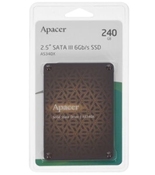 Накопитель SSD Apacer AS340X, 240Gb, 2.5', SATA III, R/W 550/520