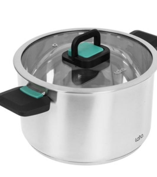 Кастрюля LARA LR02-245 Изумруд 6,4 л, нержавеющая сталь, с крышкой