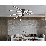 Потолочный светодиодный светильник Ambrella light FL6222 BK черный 70W 3000K-6400K 605*605*170 (ПДУ ИК), фото 1