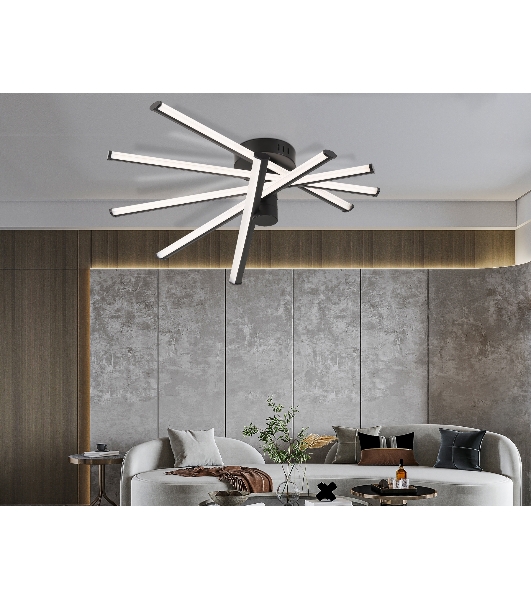 Потолочный светодиодный светильник Ambrella light FL6222 BK черный 70W 3000K-6400K 605*605*170 (ПДУ ИК)