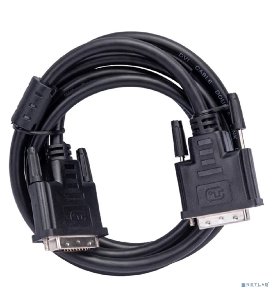 Кабель DVI-D dual link Cablexpert CC-DVI2L-BK-6, 25M/25M, 1.8м, CCS, черный, экран, феррит.кольца, пакет
