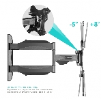 Кронштейн ONKRON M4 черный 32-65' макс. 400x400, 2 колена, наклон -5º+8º, поворот 180º макс, от стены 55-500мм, фото6
