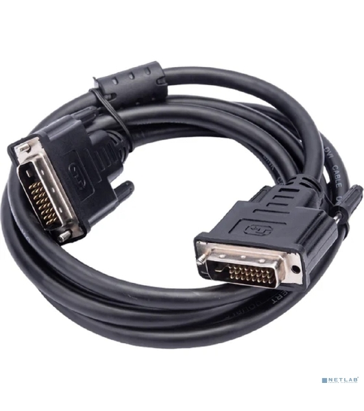 Кабель DVI-D dual link Cablexpert CC-DVI2L-BK-6, 25M/25M, 1.8м, CCS, черный, экран, феррит.кольца, пакет