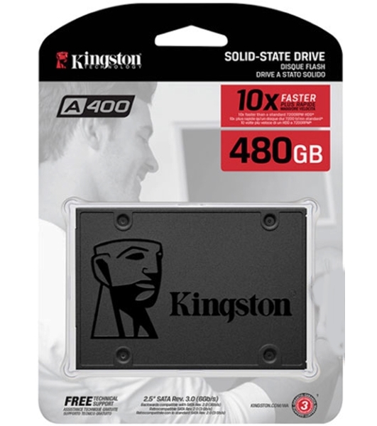 Накопитель SSD Kingston A400, 480Gb, SATA III, 2.5', R/W 500/450