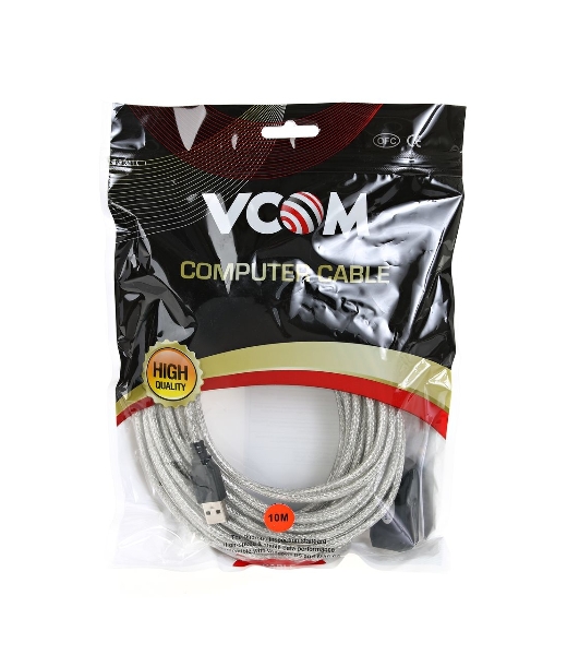 Кабель VCOM VUS7049-10M USB2.0-repeater, удлинительный активный Am-->Af 10м