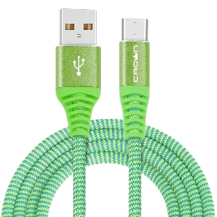 Кабель Crown USB - microUSB CMCU-3102M green
