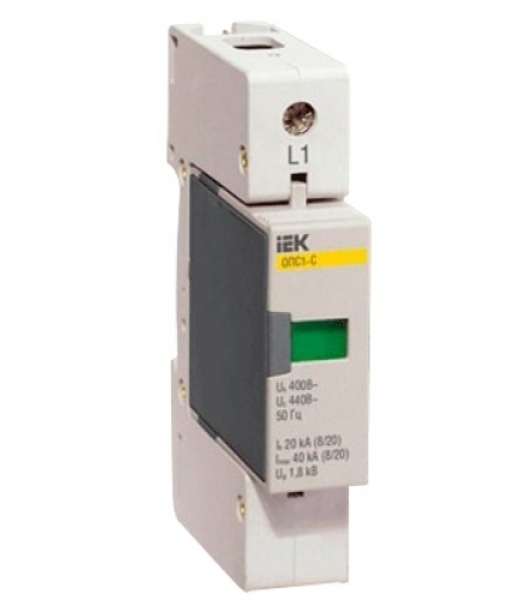 Ограничитель перенапряжения ОПС1-C 1P IEK MOP20-1-C