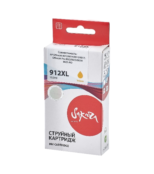 Картридж струйный Sakura 3YL83AE (№912XL Yellow) для HP, желтый, 10,5 мл., 825 к.