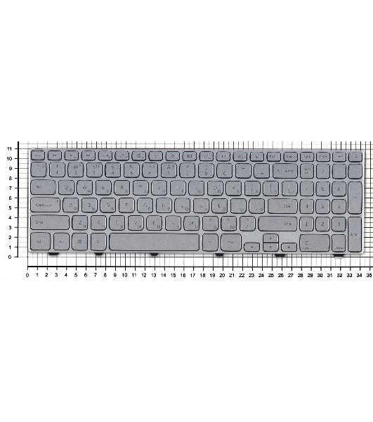 Клавиатура для ноутбука Dell Inspiron 15-7000 7537 серебристая с подсветкой