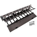 Кабельный органайзер горизонтальный Lanmaster LAN-ORG-PF/S-2U односторонний пальцы 2U шир.:19', фото3