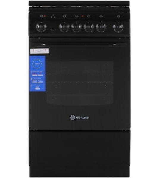 Плита электрическая De Luxe 506004.03Э (кр) 001 черный, конфорок 4 шт, духовка 60 л, 50 см x 85 см x 60 см