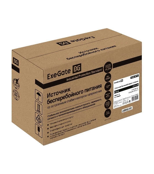 Источник бесперебойного питания ExeGate SpecialPro UNB-1000.LED.AVR.1SH.2C13 1000VA/550W, LED, AVR,1*Schuko+2*C13, металлический корпус, черный