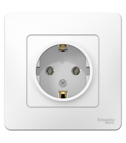 Розетка СП Blanca 16А 250В без шторок с заземл. бел. SchE BLNRS001011
