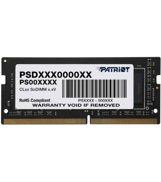 Оперативная память Patriot Signature, DDR4, 4GB (1x4 GB), 2666 MHz, CL19, SO-DIMM