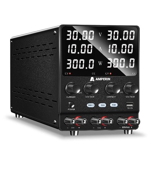 Лабораторный блок питания двухканальный Amperin AI-W3010x2C 30V, 10A, 0,6 кВт