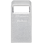 Флешка USB Kingston DataTraveler Micro (DTMC3G2/64Gb), 64Gb, USB 3.2 Gen 1, R/W 200/60, серебристый, фото3