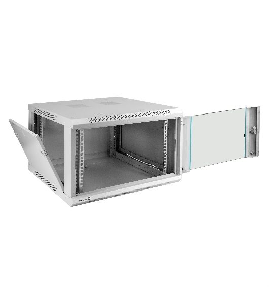 Шкаф телекоммуникационный 19' настенный 6U ExeGate EC-WM-6U.600.G.GREY (19', 6U, 600x600x370 мм (ШхГхВ), передняя дверь закаленное стекло, съемные боковые панели, пыле- и влагозащита IP23, светло-серый RAL 7035)