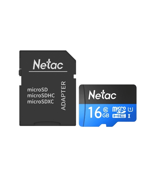 Флеш карта microSDHC 16Gb Netac P500 NT02P500STN-016G-R (с SD адаптером) 80Mb/s