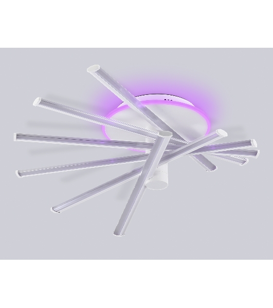 Потолочный светодиодный светильник Ambrella light FL6231 WH белый 88W 3000K-6400K+RGB 605*605*200 (ПДУ ИК)