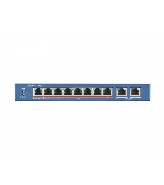Коммутатор Hikvision DS-3E0310HP-E, 8×100 Мбит/с PoE+ + 2×1 Гбит/с, неуправляемый