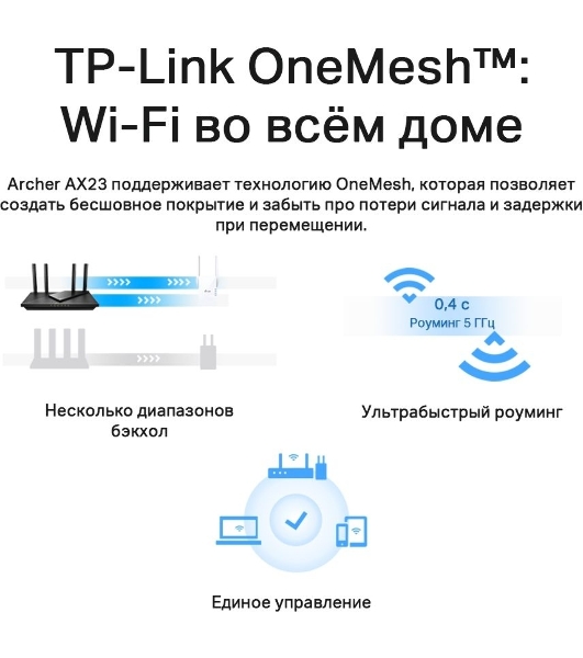 Двухдиапазонный Wi-Fi 6 роутер TP-Link Archer AX23 AX1800