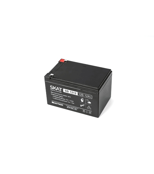 Аккумулятор SKAT SB 1212, 12В, 12Ач, максимальный ток заряда 3,6 А.
